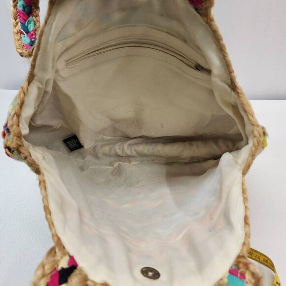 Unbranded Hand Woven Braided Jute & Fabric Shoulder Bag Purse Bag Colorful Boho - Picture 6 of 9